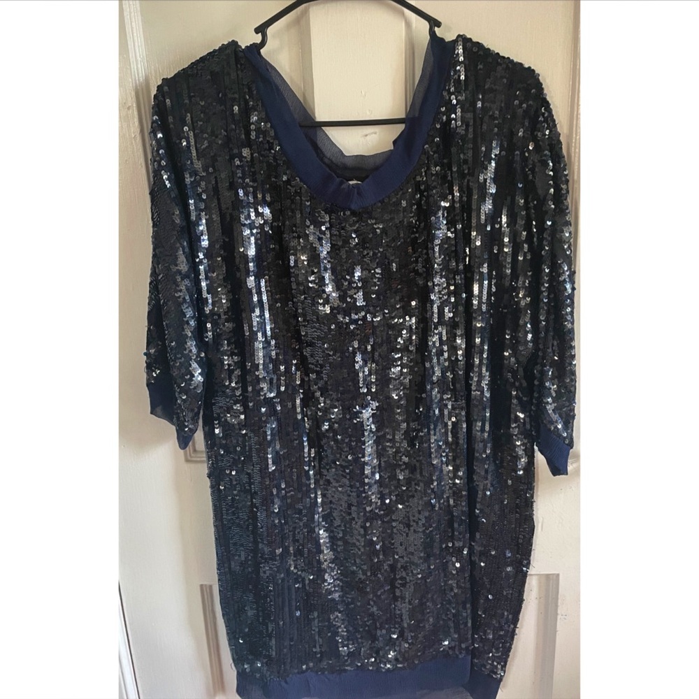 April, May Co. navy blue sequin mini dress